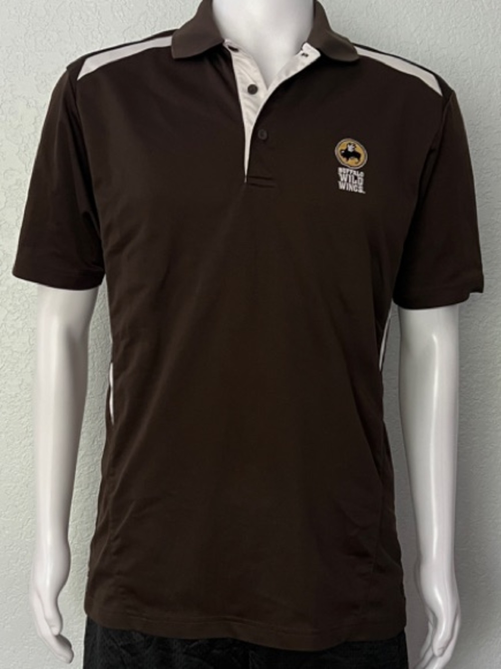 Buffalo Wild Wings Uniform Polo Shirt Brown Mens Medium Restaurant Work